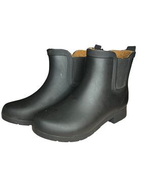 Chooka Eastlake Chelsea Black Rubber Ankle Waterproof Rain Boots Women’s Size 7